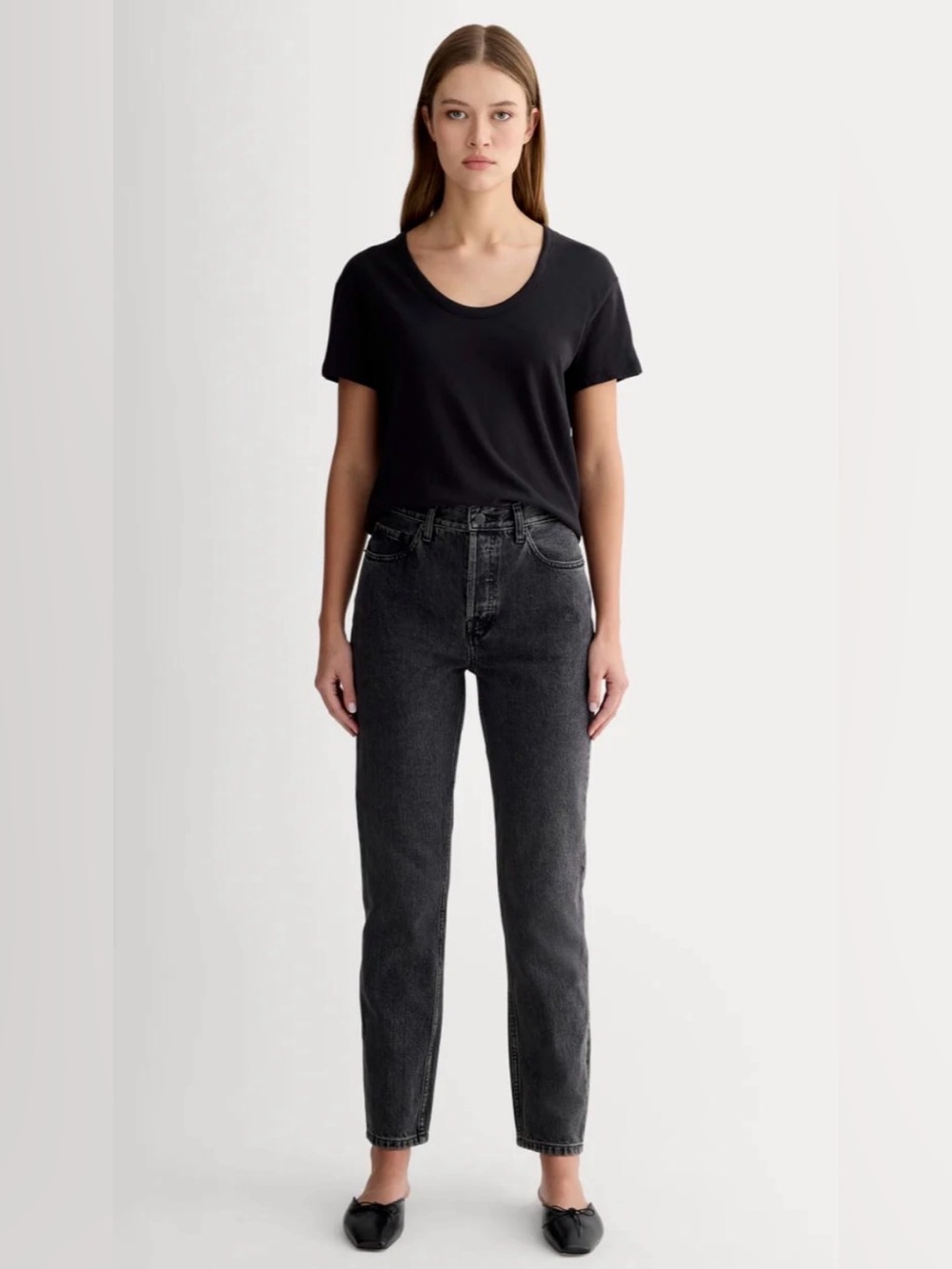New Everlane The 90's Cheeky Jean in Washed Black Size 28
